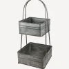 Online 2 Tier Square Metal Basket Kitchen & Dining Accessories