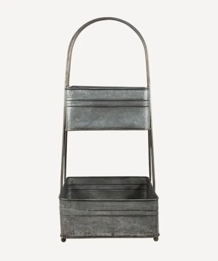 Online 2 Tier Square Metal Basket Kitchen & Dining Accessories
