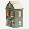 Discount Alsace Tea Light House with Shutters Blue Tealight Houses
