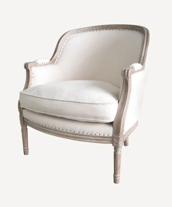 Outlet Beckett Studded Linen Chair Chairs – Occasional