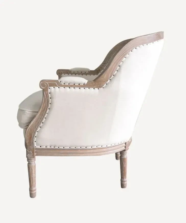 Outlet Beckett Studded Linen Chair Chairs – Occasional
