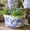 Online Blue Floral Wide Pot Large Urns, Vases & Planters