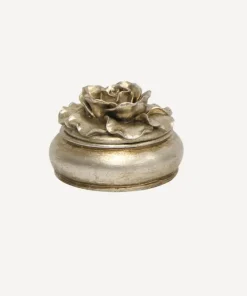 Online Camelia Small Round Trinket Box Pewter Finish Dressing Table Accessories