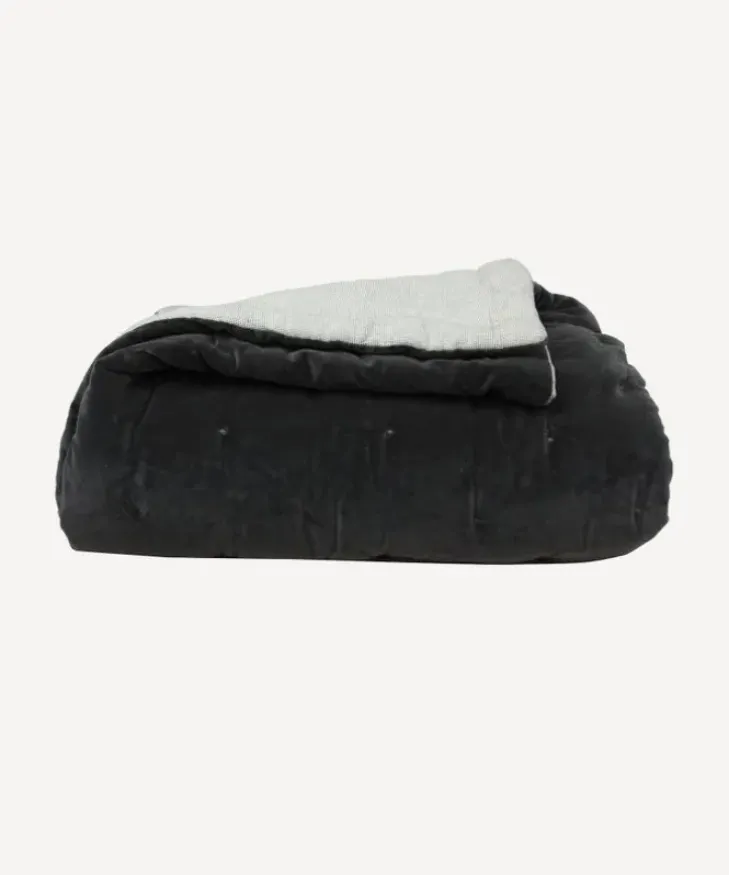 Fashion Coal Velvet Bedspread King/Super King Bed Linen