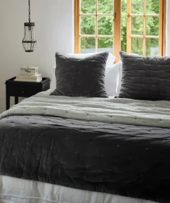 Sale Coal Velvet Bedspread Queen Bed Linen