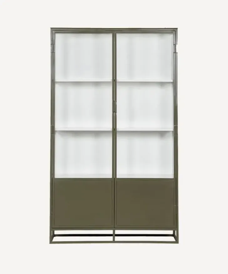 New Cole Display Cabinet Double Olive Shelving & Cabinets