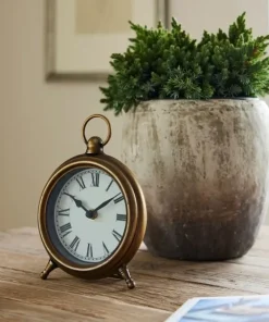 Hot Desk Clock Antique Gold Clocks