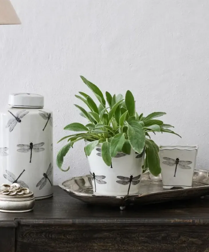 Clearance Dragonfly Round Planter Urns, Vases & Planters