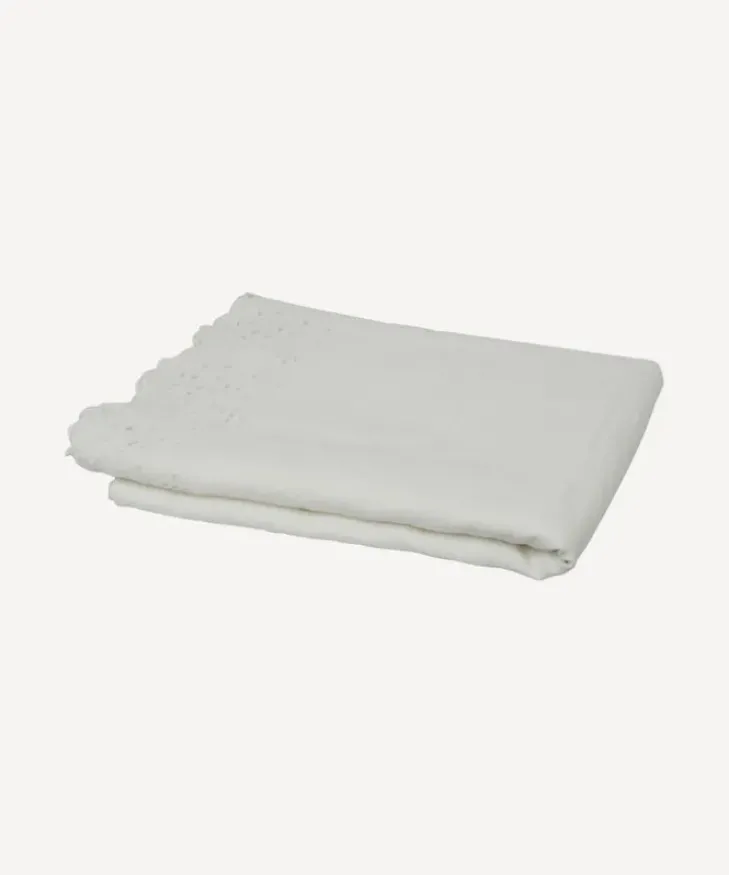 Best Embroidered Tablecloth White Large Christmas Tabletop