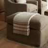 Clearance Herringbone Stripe Linen Throw Natural Throws & Blankets