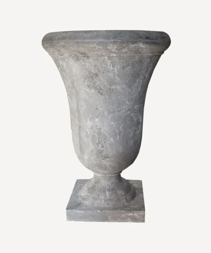 Online Large Bell Shape Urn with Base Lava Raw Grey Urns, Vases & Planters