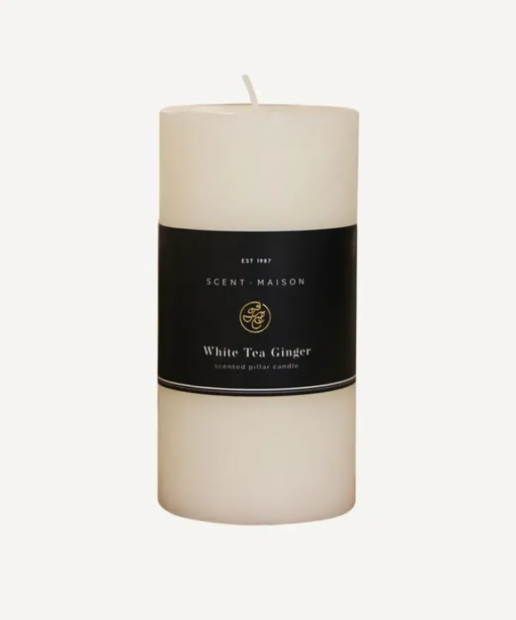 Online Maison Pillar Candle White Tea Ginger 3x6" Candles