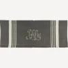 Fashion Monogram Tea towel Charcoal with White Stripe Tea Towels