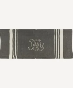 Fashion Monogram Tea towel Charcoal with White Stripe Tea Towels