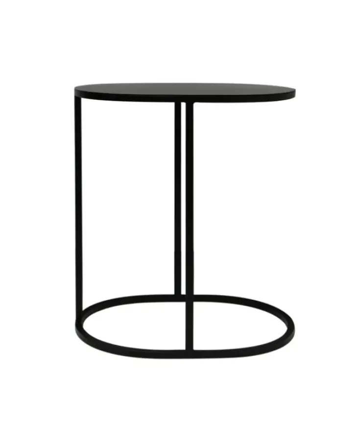 Hot Oval Couch Side Table Black Tables - Coffee & Side