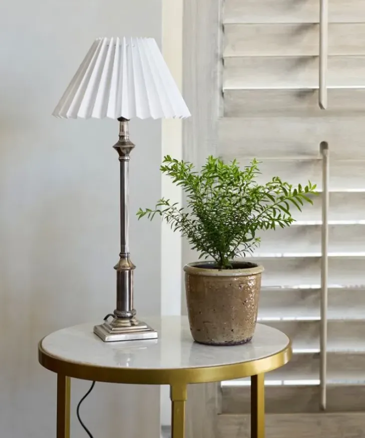 Discount Pleated Linen Shade 26cmD White Lampshades