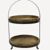 Clearance Ploughmans Cake Stand Large 2 Tier Cakestands & Domes