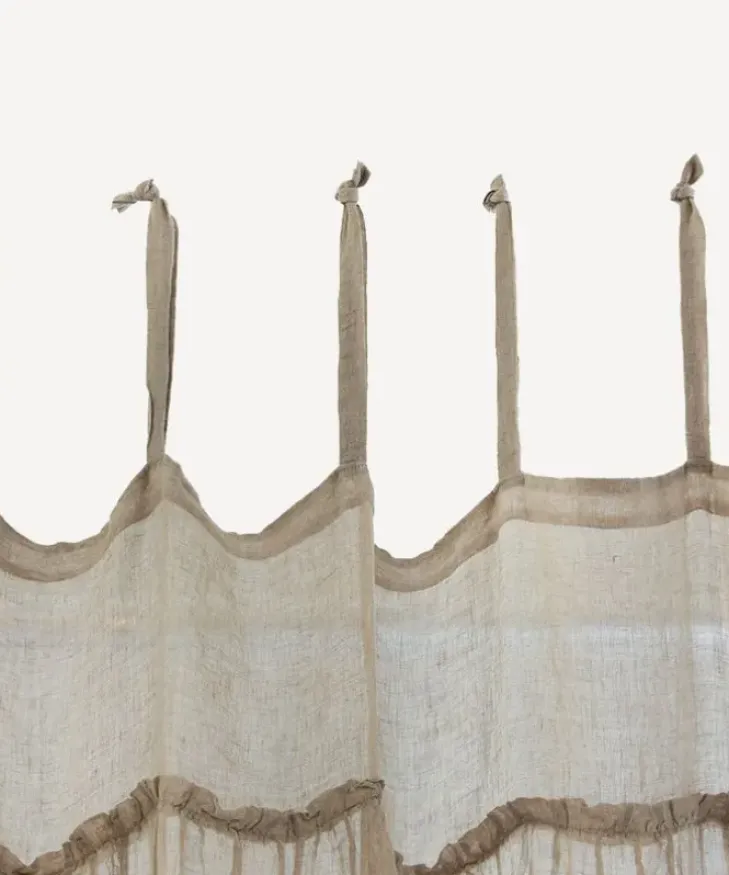 Clearance Ruffles Linen Curtain Natural Curtains