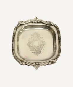 Online Small Square Silver Tray with Beading Dressing Table Accessories