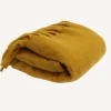 Fashion Solid Fringed Mustard Throw Throws & Blankets
