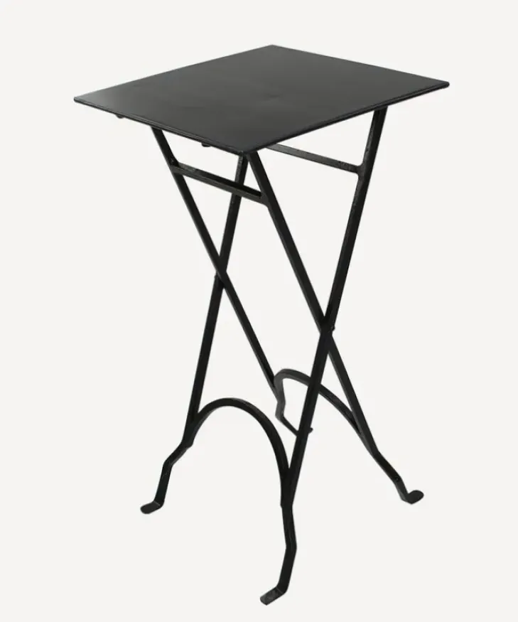 New Square Black Iron Side Table Tables - Coffee & Side