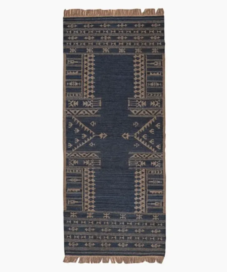 Hot Sundara Motif Runner Blue Small Rugs