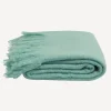 Hot Throw Tassle Duck Egg Blue Throws & Blankets