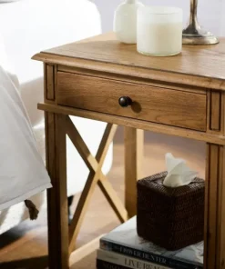 Online Villa Oak Bedside Table Bedsides & Dressers