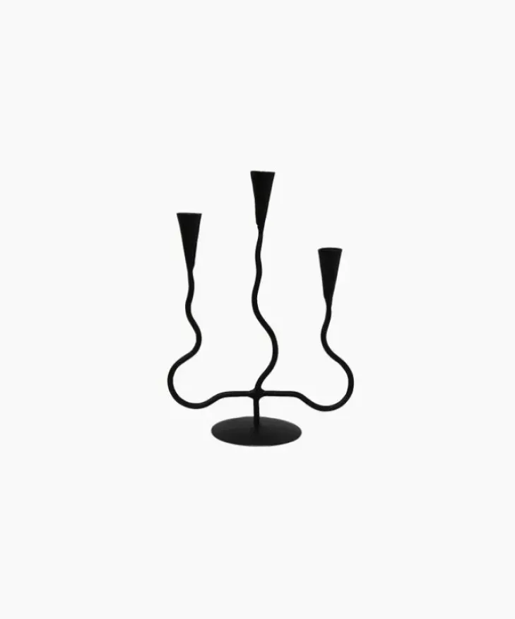 Outlet Wavy 3 Cup Candle Holder Candleholders & Hurricanes