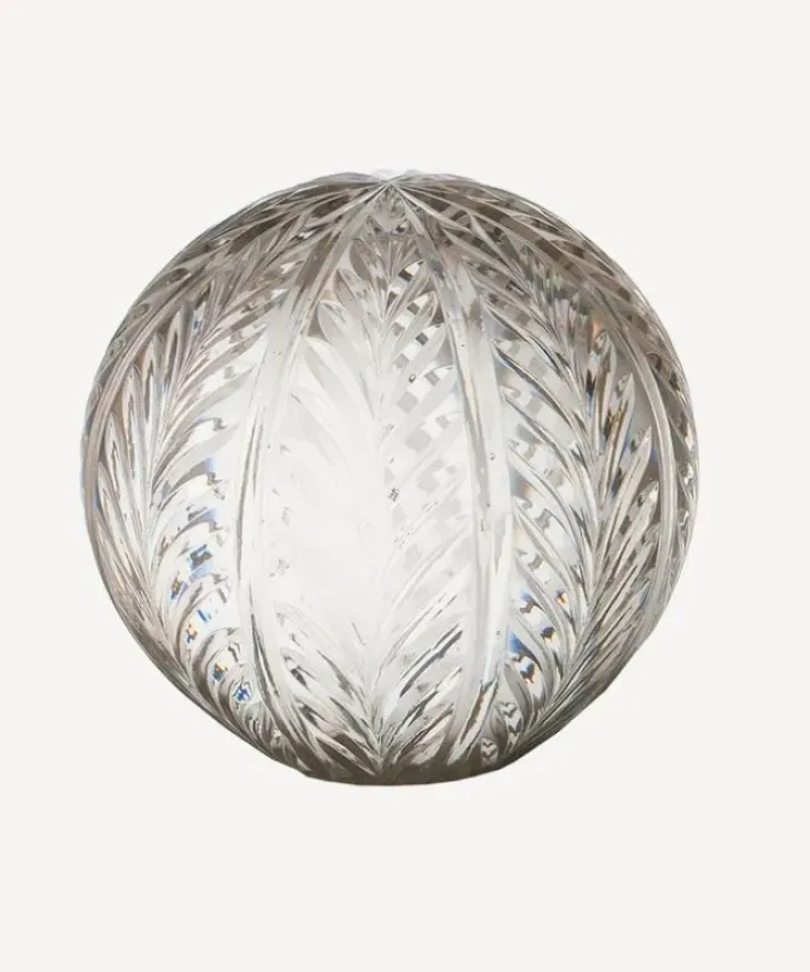 Best Wing Cut Glass Ball 5" Decorative Objects