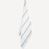 Hot Woven Stripe Tea Towel Off-White & Black Tea Towels